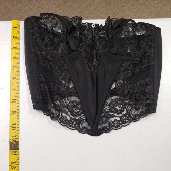 Vintage Christian Dior Womens Lace Bustier Size 36C Black Witchy Intimate Sexy - Picture 7 of 9